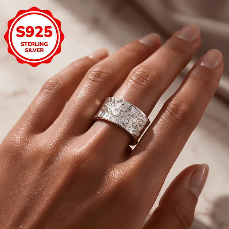Women's 925 Silver Adjustable Tinfoil Ring